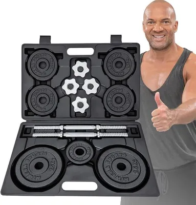 Imagen del producto de Silecomplaza Juego de mancuernas MKH120 | 20 kg | Mancuernas profesionales con estuche