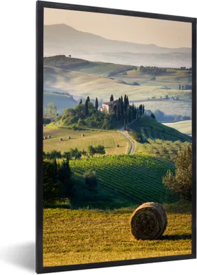 Produktbild von MuchoWow® Gerahmtes Poster Toskana - Landschaft - Grün 60x90 cm - Poster mit Schwarzem Bilderrahmen Wandposter Rahmen Foto Bilder - Kunst