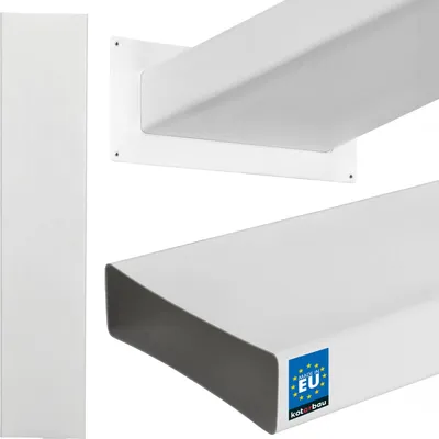 Zdjęcie produktu dla KOTARBAU® Plaski kanal wentylacyjny 204x60mm Plastikowy kanal wentylacyjny 100cm L Okap Bialy