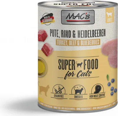 Produktbild von MAC's CAT - Dose 6x800g  |  Pute, Rind & Heidelbeeren