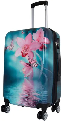 Produktbild von Hartschalen-Motivkoffer Mittelgroßer Reisekoffer Orchidee 67 cm Dehnfalte