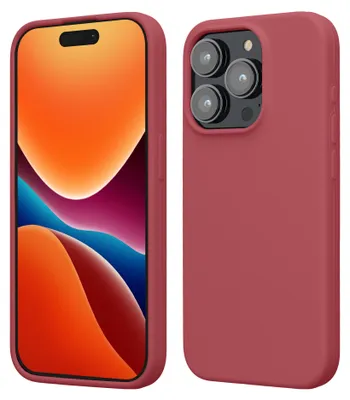 Produktbild von kwmobile Handyhülle für iPhone 15 Pro Hülle, für iPhone 15 Pro Case - Hülle Silikon - kabelloses Laden - Dark Rose