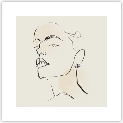 Produktbild von Poster - Poster ohne Rahmen - Minimalismus Porträt Linie - 30x30 cm - Wand Bild - Wanddeko - Wandbilder - Kunstposter - Wandposter - Bilder - Kunstdruck - Wanddekoration - Wandbild - P2XAC30x30-4815