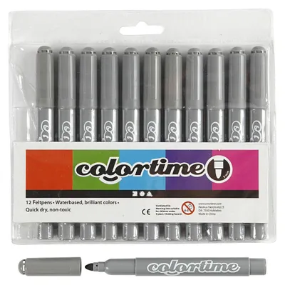 Image de Marqueurs Jumbo gris, 12pcs.