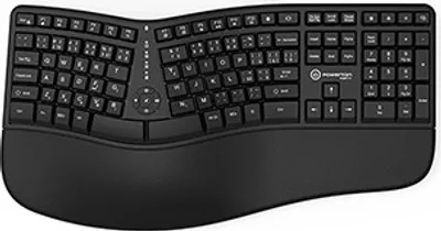 Obrázek produktu pro Powerton LANA, ergonomická klávesnice CZ/SK, drátová (USB), černá