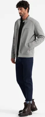 Produktbild von Ombre Clothing Herren-Bikerjacke Fattyt grau L