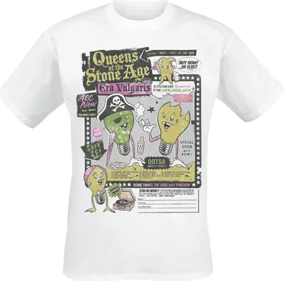 Produktbild von Queens Of The Stone Age T-Shirt Herren Era Vulgaris Mailaway weiß M