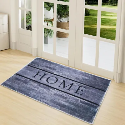 Zdjęcie produktu dla Mata podłogowa 50x80 cm, szara, nadająca się do prania, wodoodporna, antypoślizgowa, do użytku wewnątrz i na zewnątrz