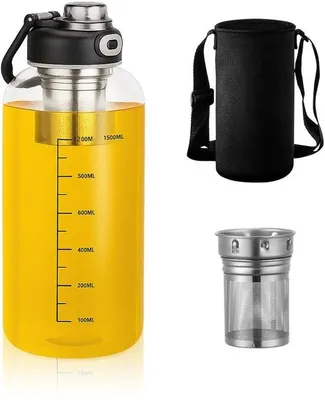 Productafbeelding van Borosilicaat Glazen Waterkan van 1,5 L met Theefilter
