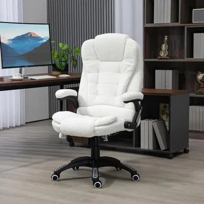 Image de Fauteuil de massage - Électrique - 6 points de massage - Fonction chauffage - Blanc