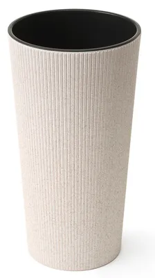 Produktbild von Blumentopf LAMELA Blumentopf LILIA ECO JUMPER - gestreift, Durchmesser 30cm, Höhe 57cm, weiß