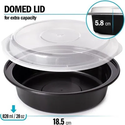 Productafbeelding van Bakjes Rond (Set van 10) 1 Compartiment – 828ml