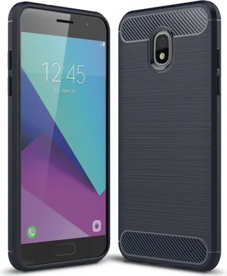 Produktbild von Samsung Galaxy J7 2018 Hülle Silikon Blau Carbon Optik Case TPU Handyhülle Bumper