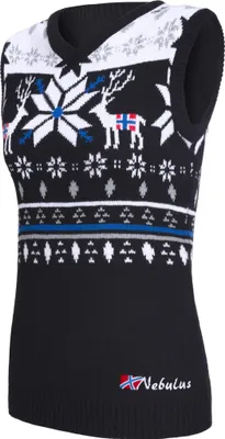 Immagine prodotto di Pullover norvegese Nebulus SLEEVER donna, caldo pullover, pullover chic in stile norvegese, P6306 - Donna, nero e bianco, M/38