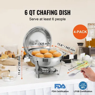 Immagine prodotto di Set per buffet con scaldavivande Ronde – set per buffet in acciaio inossidabile – scaldavivande per catering, buffet e feste