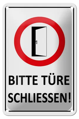 Produktbild von Blechschild Hinweis 12x18cm Bitte Türe schließen