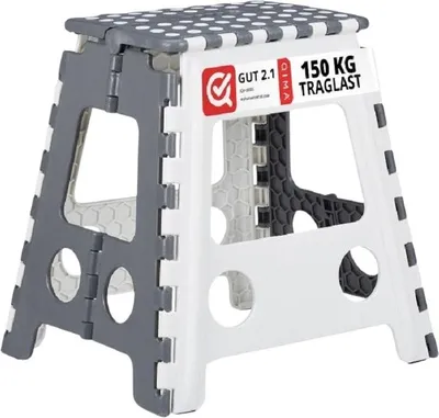 Produktbild von XL Klapphocker aus robustem Kunststoff, rutschfest, leicht, 136 kg Tragfähigkeit