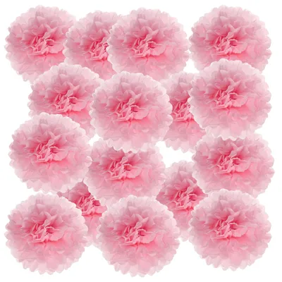 Productafbeelding van Papieren pompons - 20 stuks - Decoratie voor feestjes - Lichtroze - Diameter 10 cm