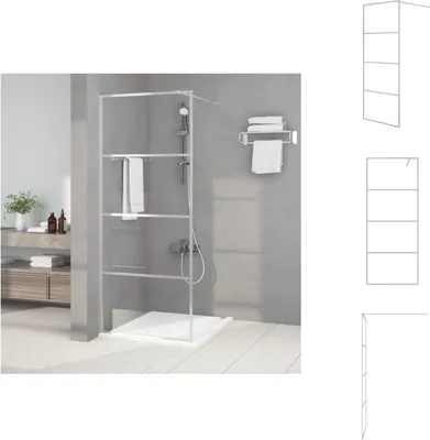 Produktbild von vidaXL Duschwand für Walk-In Dusche Silber 80x195 cm ESG-Glas Klar -  Duschwände
