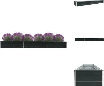 Obrázok produktu pre vidaXL Pozinkovaný oceľový vyvýšený záhradný záhon 480x80x45 cm antracitový - Kvetináče a sadenice
