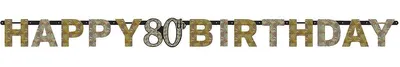 Image de 80. Guirlande d'anniversaire or scintillant