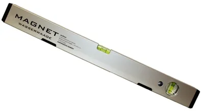 Produktbild von Wasserwaage 500 mm mit Magnet, 0,5 mm/m Genauigkeit, 2 Plexiglaslibellen