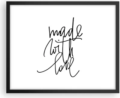 Produktbild von Gerahmtes Poster - Schwarzer Rahmen - Erstellt mit Liebe - 50x40 cm - Wand Bild - Wanddeko - Wandbilder - Kunstposter - Wandposter - Bilderrahmen - Bilder - Kunstdruck - P2BAA50x40-4499