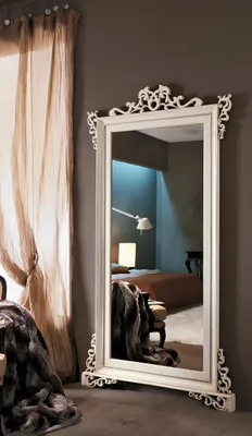 Productafbeelding van Klassieke design wandspiegel met houten frame, 112x210 cm - Model 255