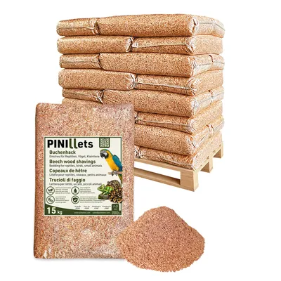 Produktbild von PINI Buchenhack 330 kg staubfreie hygienische Einstreu fein für Terrarium Vögel