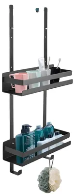 Produktbild von Duschregal, rostbeständiges Material, platzsparendes Design, schwarz
