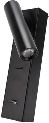 Zdjęcie produktu dla Lampa LED do montażu na ścianie z włącznikiem i złączem USB, idealna do sypialni, 100–240 V.