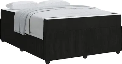 Image de Cadre de lit avec matelas Noir 160 x 200 cm tissu