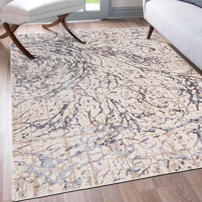 Produktbild von Mazovia Teppich Beige Modern Abstrakt - Wohnzimmer, Schlafzimmer, Esszimmer, Büro, Kurzflor Rechteckig - ® Zertifikat, Braun - 120 x 170 cm