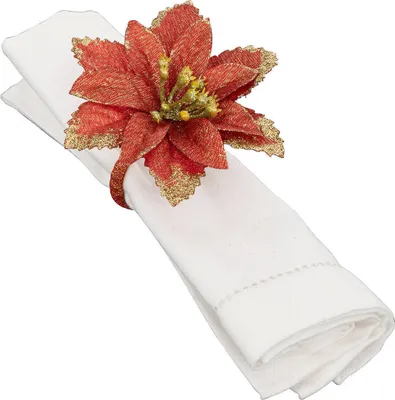 Immagine prodotto di Portatovaglioli, Stella di Natale con decorazioni dorate, set di 2