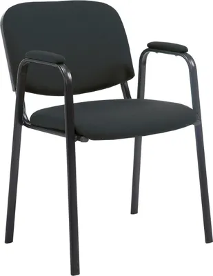 Immagine prodotto di Sedia da conferenza impilabile - Sedia da riunione - Confortevole rivestimento in tessuto | Colore: nero