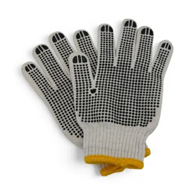 Produktbild von Arbeitshandschuhe Baumwolle 5 Paar PVC Noppen rutschfest Montagehandschuhe Grip