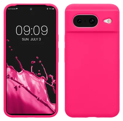Produktbild von kwmobile Handyhülle für Google Pixel 8 Hülle, für Pixel 8 Case - Hülle Silikon - kabelloses Laden - Neon Pink