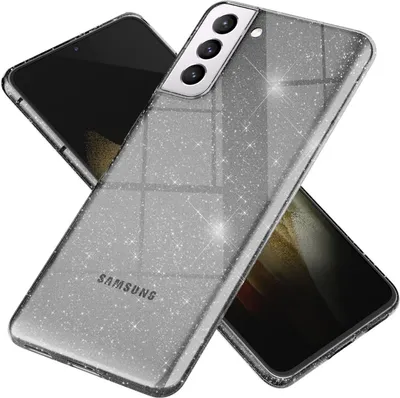 Produktbild von NALIA Glitzer Handy Hülle für Samsung Galaxy S21, Glitzer Handyhülle Cover Schutz Etui Schwarz