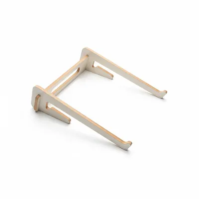 Produktbild von Ergonomischer Laptop-Ständer aus Holz (3-teilig) – Notebook-Erhöhung & Halterung – Grau MDF