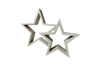 Produktbild von Dekostern Holzstern Dekostern Weihnachtssterne 2er Set weiss (22cm/17cm)
