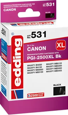 Produktbild von edding EDD-531  schwarz Druckerpatrone kompatibel zu Canon PGI-2500 XL BK