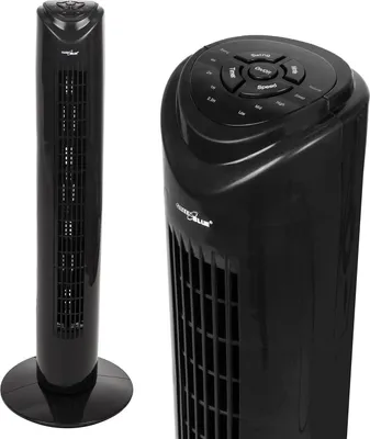 Zdjęcie produktu dla Wentylator wieżowy z pilotem zdalnego sterowania 3 tryby i 3 prędkości Oscylacja 80° 45W 7,5-godzinny timer Wysokość 82 cm