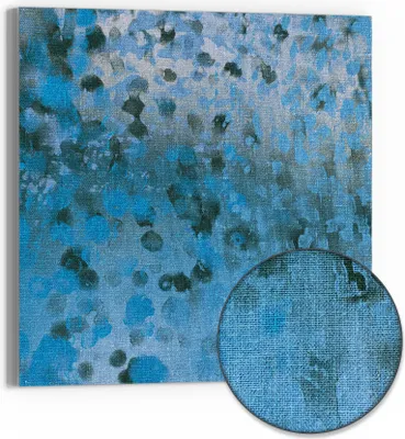 Produktbild von DEQORI Hybrid Leinwand Bild 50x50 cm 'Blauer Traum' Wandbild Glas flach modern