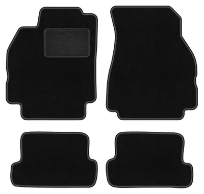 Produktbild von Velours-Fußmatten für Renault Megane II CC 2003-2010 (Coupé/Cabrio) – 4-tlg, Schwarz, passgenau – Wielganizator LUX