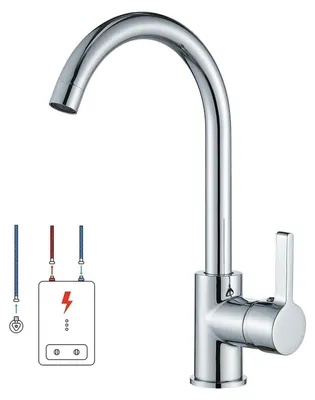 Produktbild von Niederdruck Armatur Küche 360° drehbar Edelstahl SUS304 Einhebel-Mischbatterie Chrom Silber