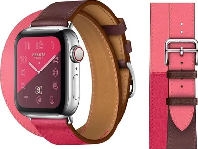 Produktbild von Original Apple Hermès Double Tour Band 38/40/41mm MTQ32ZM/A Bordeaux/Rose Extrême/Rose Azalée