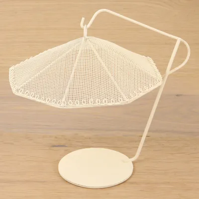 Produktbild von Minigarten Sonnenschirm groß 19 cm weiß Metall Deko Garten
