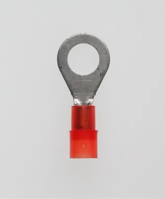 Produktbild von Quetschkabelschuh DIN 46237 isoliert, Ringform Querschnitt 0,5mm² - 1,5mm² rot, transparent - 1 Stück
