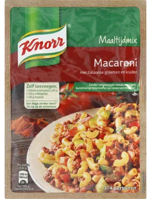 Produktbild von Knorr Maaltijdmix Macaroni 61g – Würzige Fertigmischung für schnelle Nudelgerichte