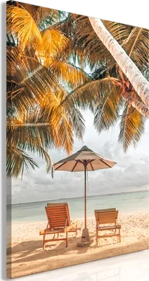 Produktbild von Italienischer Leinwand Leinwandbild - Palm Umbrella (1 Part) Vertical 80x120 cm Landschaften c-B-0628-b-a
